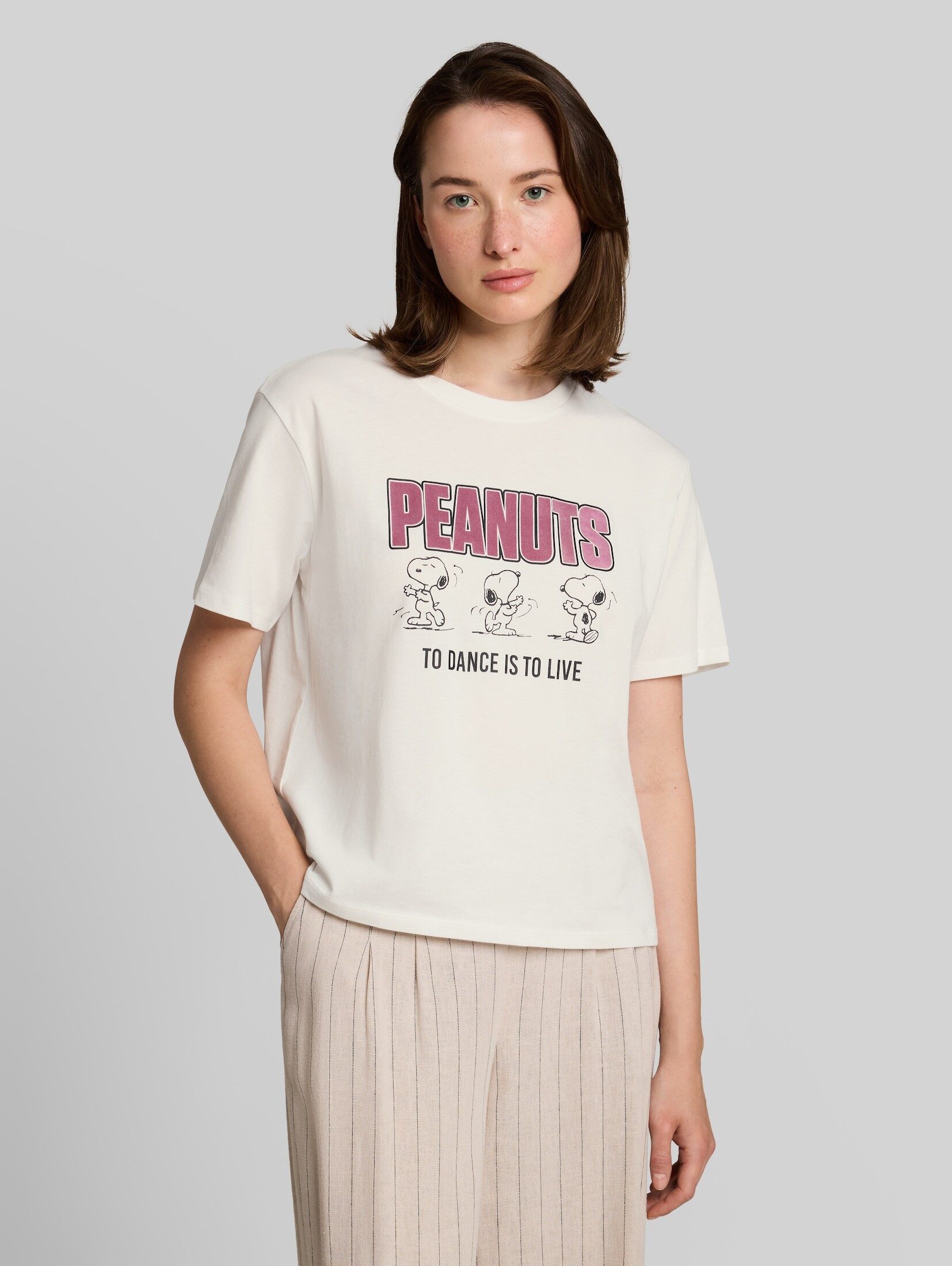 TOM TAILOR Denim T-Shirt T-Shirt (im Einserpack) Boxy Fit T-Shirt mit Snoopy-Print