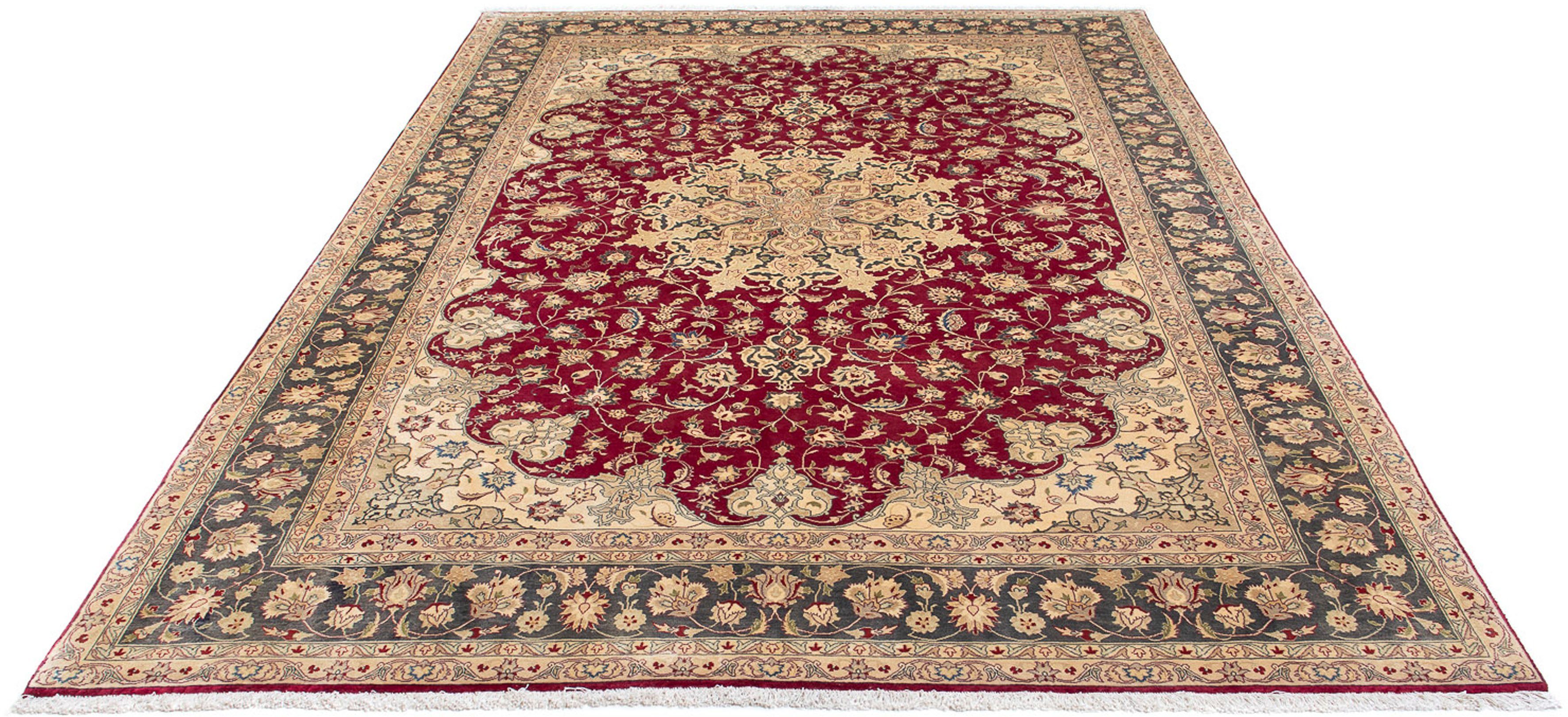 Orientteppich Perser - Täbriz - Royal - 300 x 202 cm - dunkelrot, morgenland, rechteckig, Höhe: 7 mm, Wohnzimmer, Handgeknüpft, Einzelstück mit Zertifikat