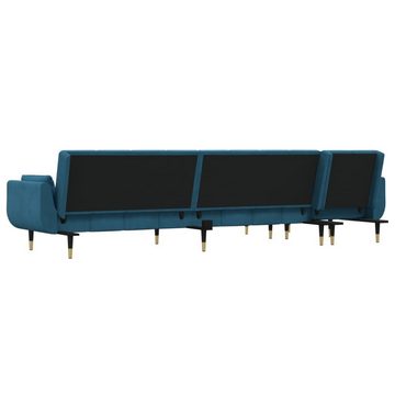 vidaXL Sofa Schlafsofa in L-Form Blau 275x140x70 cm Samt