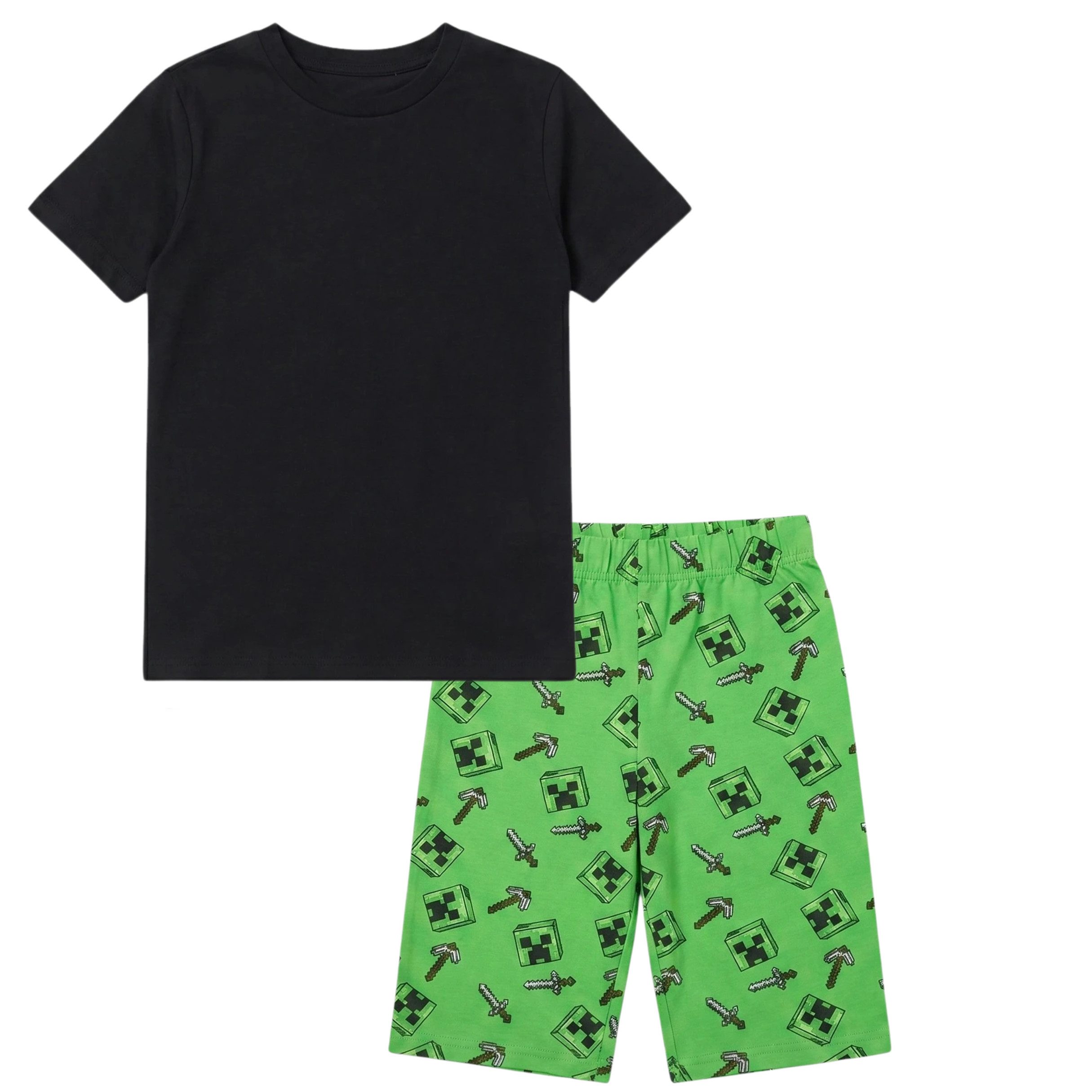 Minecraft Schlafanzug Minecraft Kinder Pyjama kurzer Schlafanzug Creeper (Minecraft) – Bild 2 von 5