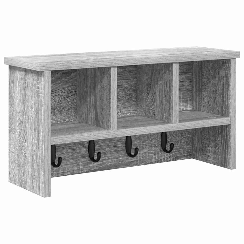 vidaXL Regal Wandmontierter Kleiderständer Grau Sonoma günstig online kaufen