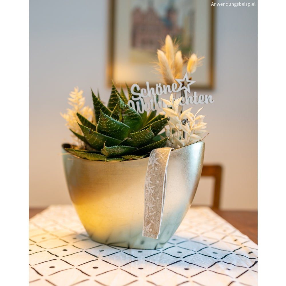 matches21 HOME & HOBBY Pflanzschale beige cm Kunststoff 20x12 (1 aus in St) in Schale oval Blumentopf
