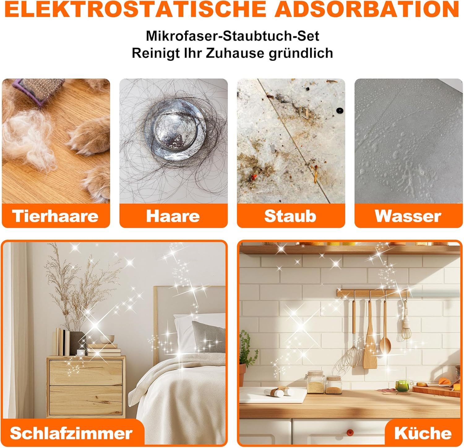 wohnTRAUM24 Staubwedel Staubwedel Teleskop, Spinnenwebenentferner Mikrofaser Staubwische 7Pcs (7-St), für Reinigung Unter Sofa Spinnweben,Lücken Decken Spinnweb – Bild 5 von 5