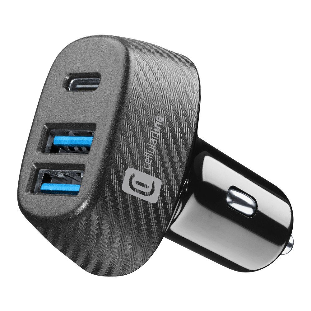 Cellularline USB Car Charger Multipower Trio 44W Black (60073) USB-Ladegerät