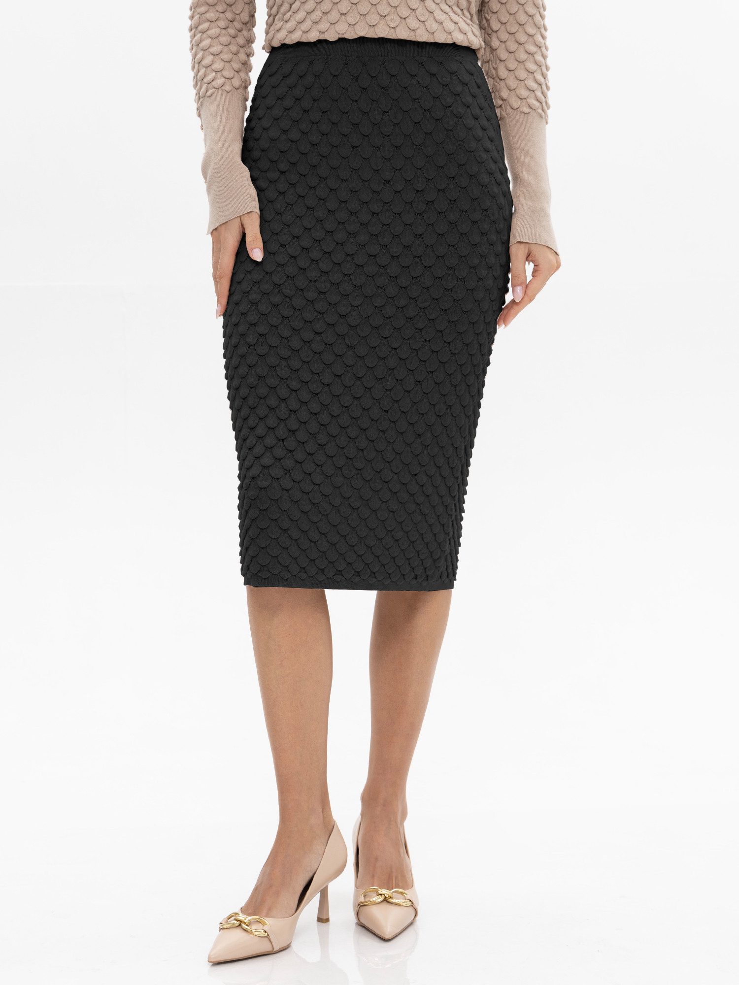 Passioni Strickrock aus strukturiertem Strick