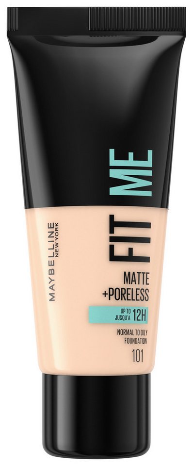 MAYBELLINE NEW YORK Foundation FIT ME! MATTE + PORELESS MAKE-UP, für einen natürlich mattierten Teint, leichte bis mittlere Deckkraft