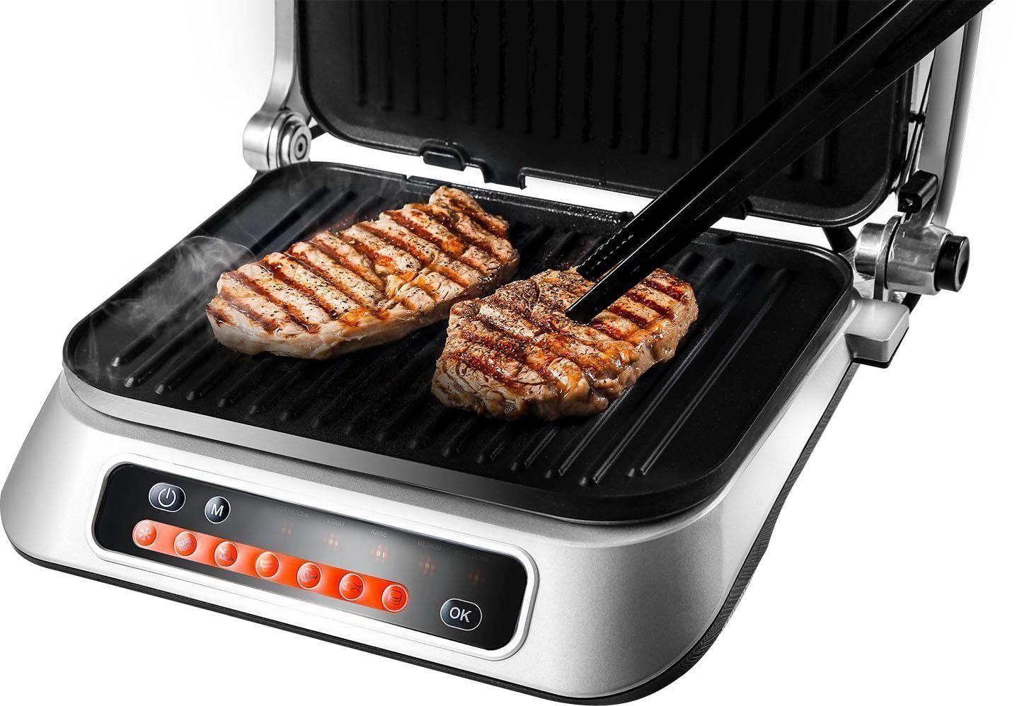 Hanseatic Kontaktgrill 83347967, 2100 W, 7 Grillprogramme, Lichtindikator, autom. Anpassung der Grilltemperatur
