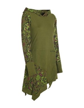 Vishes Zipfelkleid Langarm Kleid Elfen Zipfelige Elfentunika Bedruckt Hippie, Boho, Goa, Elfen Style