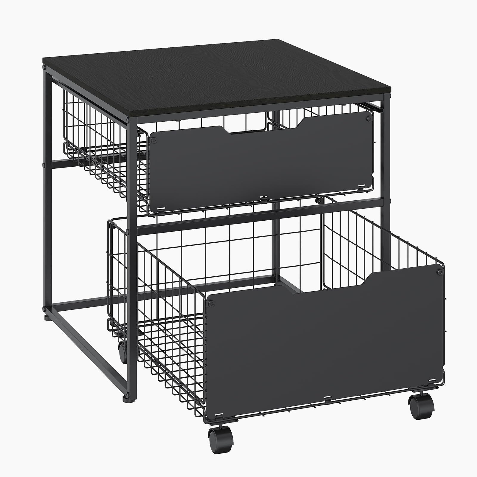 GarveeMore Küchenorganizer-Set Kühlschrankständer 55x55cm mit Schubladen, fahrbarer Trolley