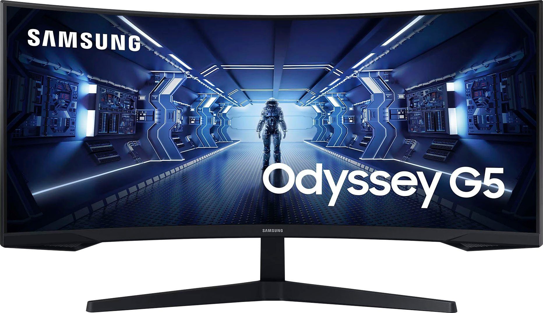 Samsung Odyssey G5 C34G55TWWP Curved-Gaming-LED-Monitor (86 cm/34 ", 3440 x  1440 px, WQHD, 1 ms Reaktionszeit, 165 Hz, VA LCD, 1ms (MPRT)