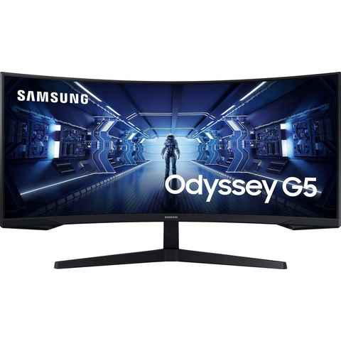 Samsung Odyssey G5 C34G55TWWP Curved-Gaming-LED-Monitor (86 cm/34 ", 3440 x 1440 px, WQHD, 1 ms Reaktionszeit, 165 Hz, VA LCD, 1ms (MPRT)