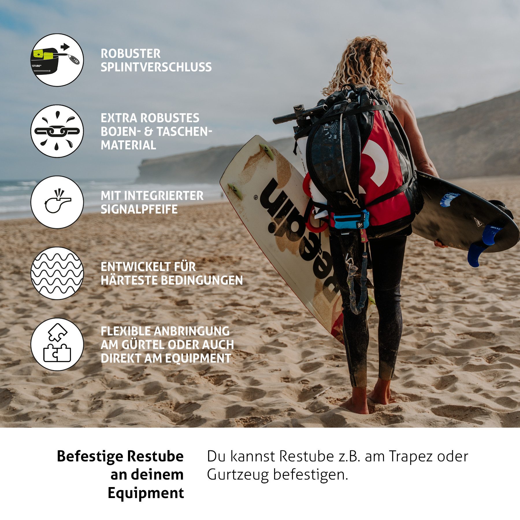 Restube Wasser-Airbag Extreme, aufblasbare Schwimmboje für raue Bedingungen, robust, wiederverwendbar
