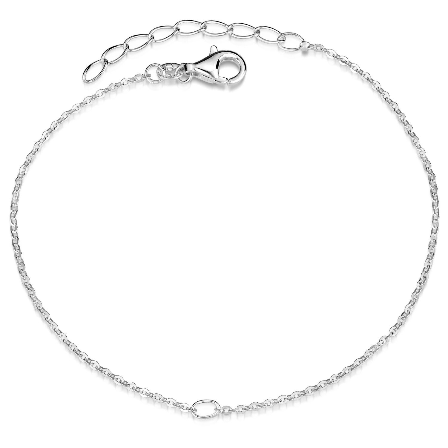 Materia Armkette Silber Charms Armband Ankerkette mit Öse SA-123, 925 Sterling Silber