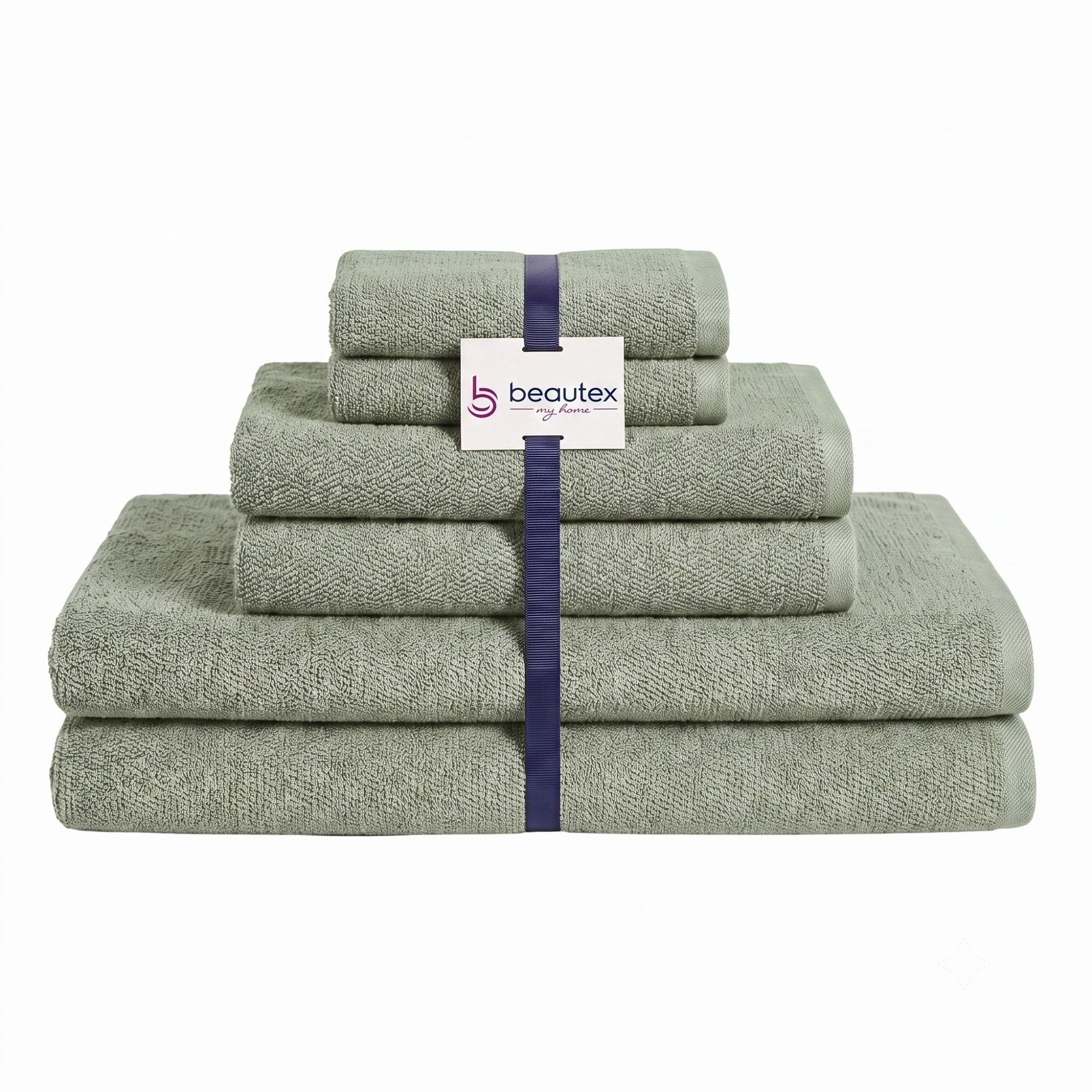 Beautex Handtuch Set, Premium Frottier Sets, 100% Baumwolle 550g/m², Multischlaufen-Optik, Frottier, saugstark, weich, flusenfrei, schnelltrocknend, schadstoffgeprüft