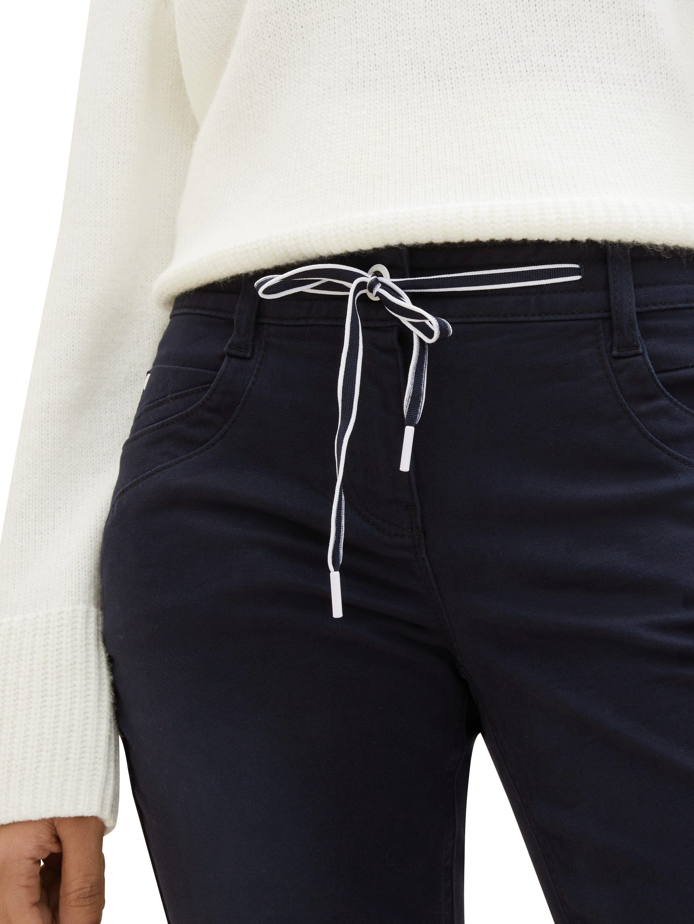 TOM TAILOR 7/8-Hose TOM TAILOR Tapered mit Bindeband am Bündchen