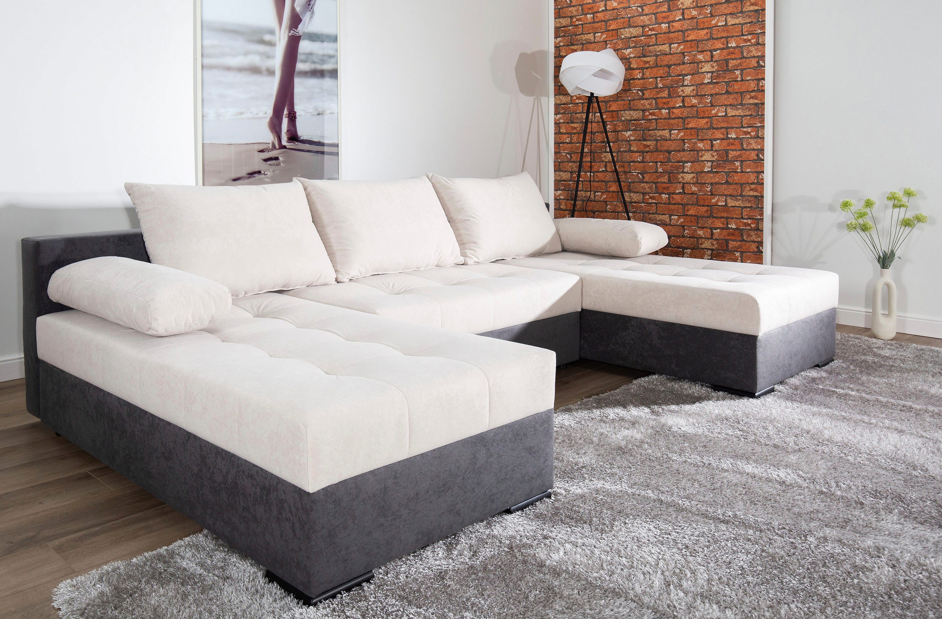 COLLECTION AB Wohnlandschaft Josy U-Form, B: 269 cm, mit Bettfunktion & Bet günstig online kaufen