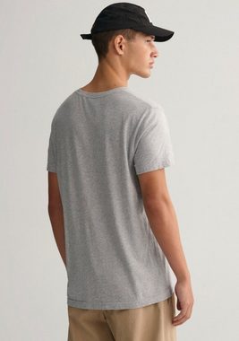 Gant T-Shirt ORIGINAL SS T-SHIRT mit kleiner Kontrast-Logostickerei