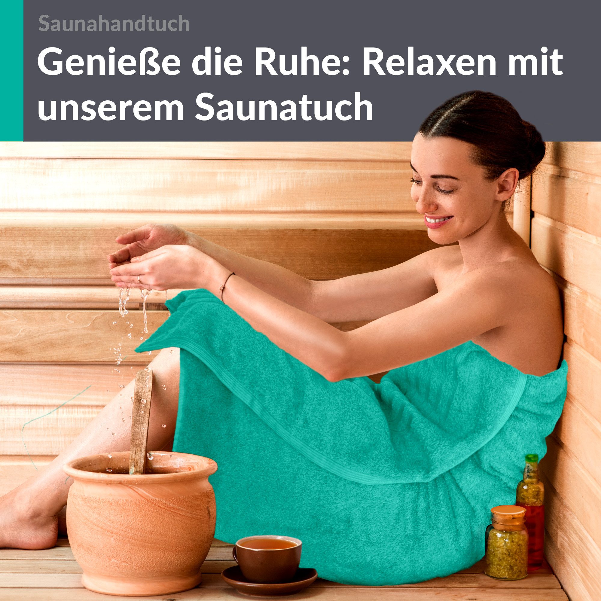 Lashuma Saunatuch XXL Handtuch London, Frottee (1-St), Badetuch Damen & Badehandtuch Herren 100x200 cm - Saunahandtuch 80x220 – Bild 4 von 5