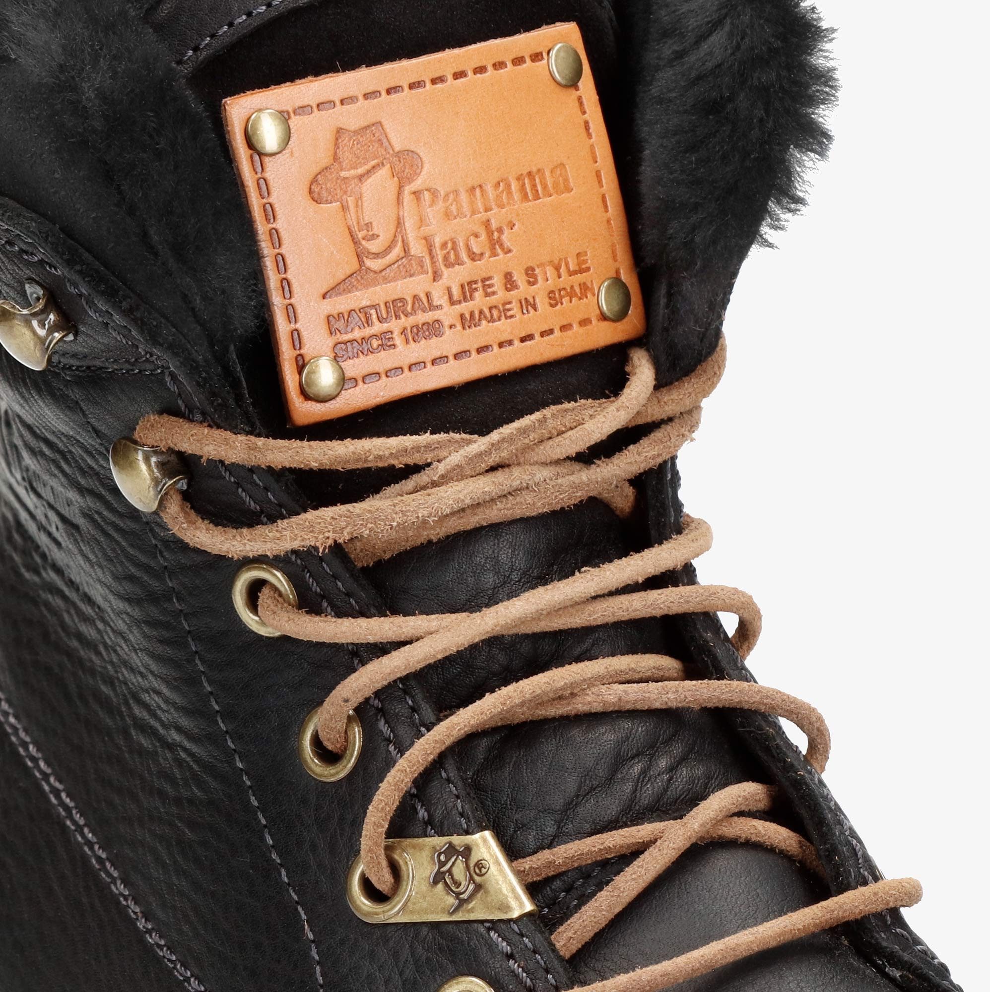 Panama Jack Aviator Igloo Winterboots, Blockabsatz, Winterstiefelette, Schnürboots mit Logo-Aufnäher
