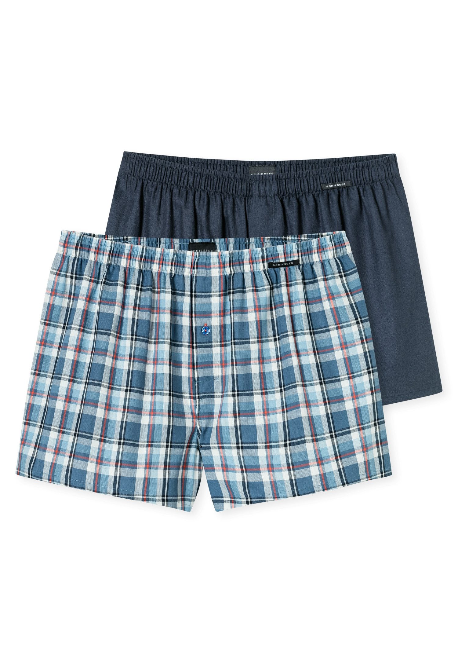 Schiesser Weiter Boxer Boxershorts Multipacks (2er Pack) mit Eingriff, Gummizug