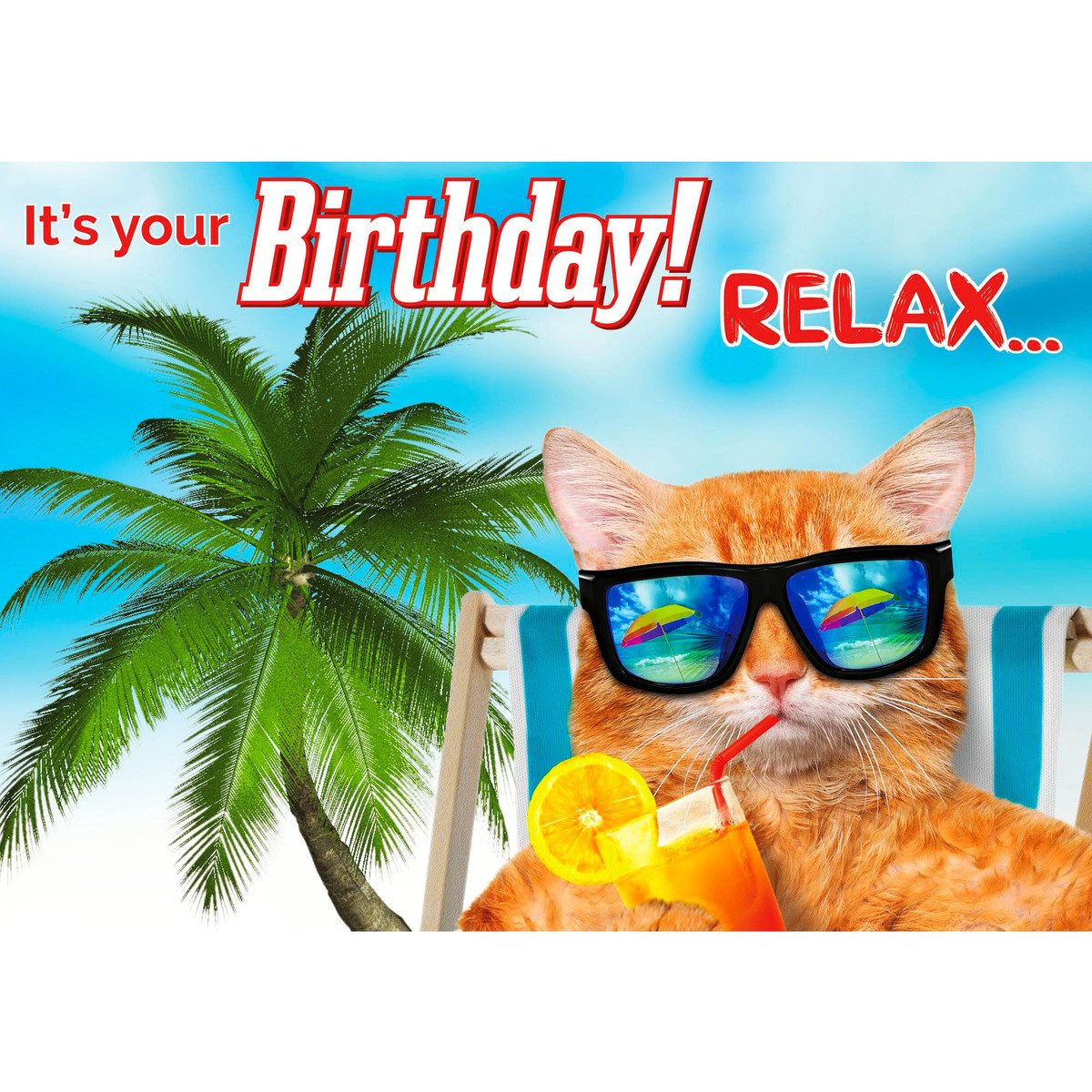 Flamingo Grußkarten Karte A5 Its your Birthday - Relax