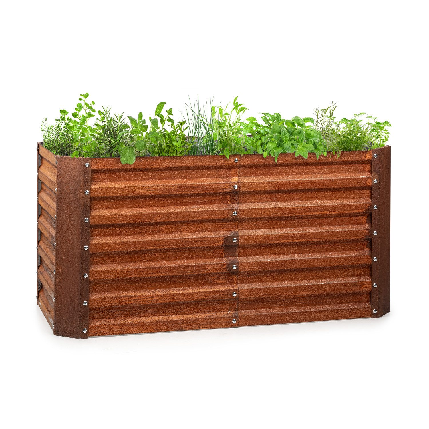 blumfeldt Hochbeet Rust Grow Hochbeet Metall (3 St), Pflanzkübel Outdoor Balkon außen groß Metall Garten