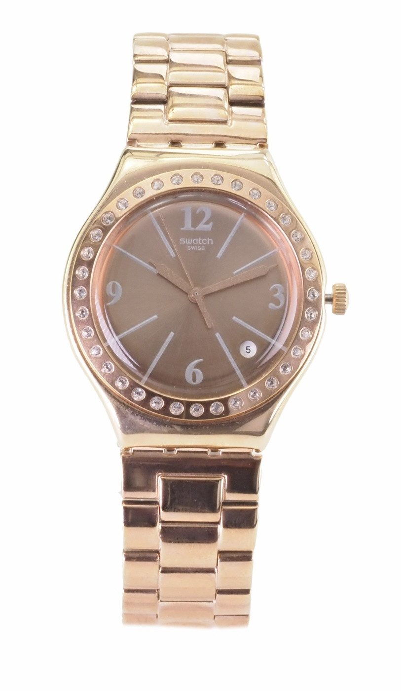 Swatch Quarzuhr Swatch Damen Quarz Uhr YGG409G ALLURISSIME X92, (Silber)
