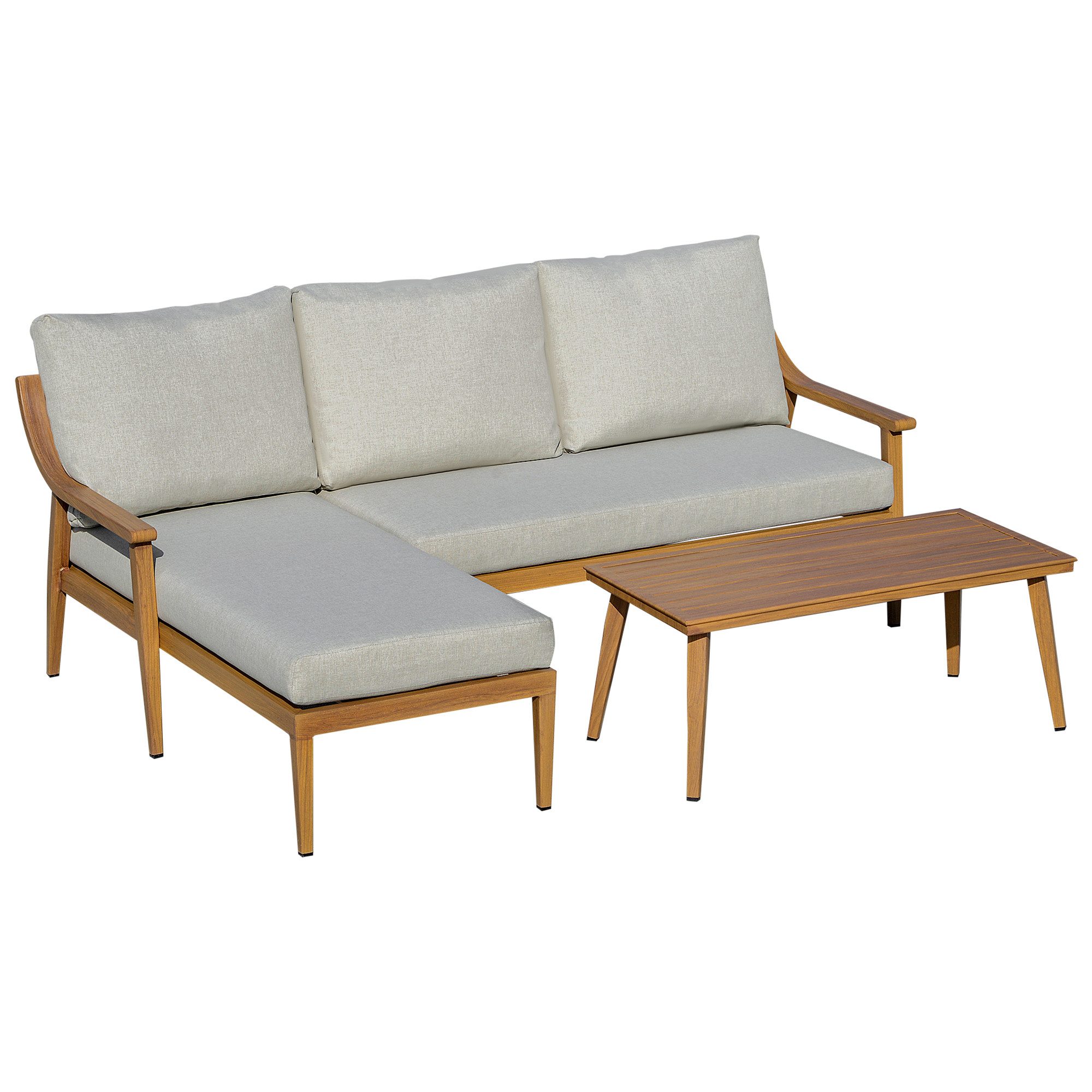 Outsunny Sitzgruppe 3teiliges Gartenmöbel Set mit Chaiselongue