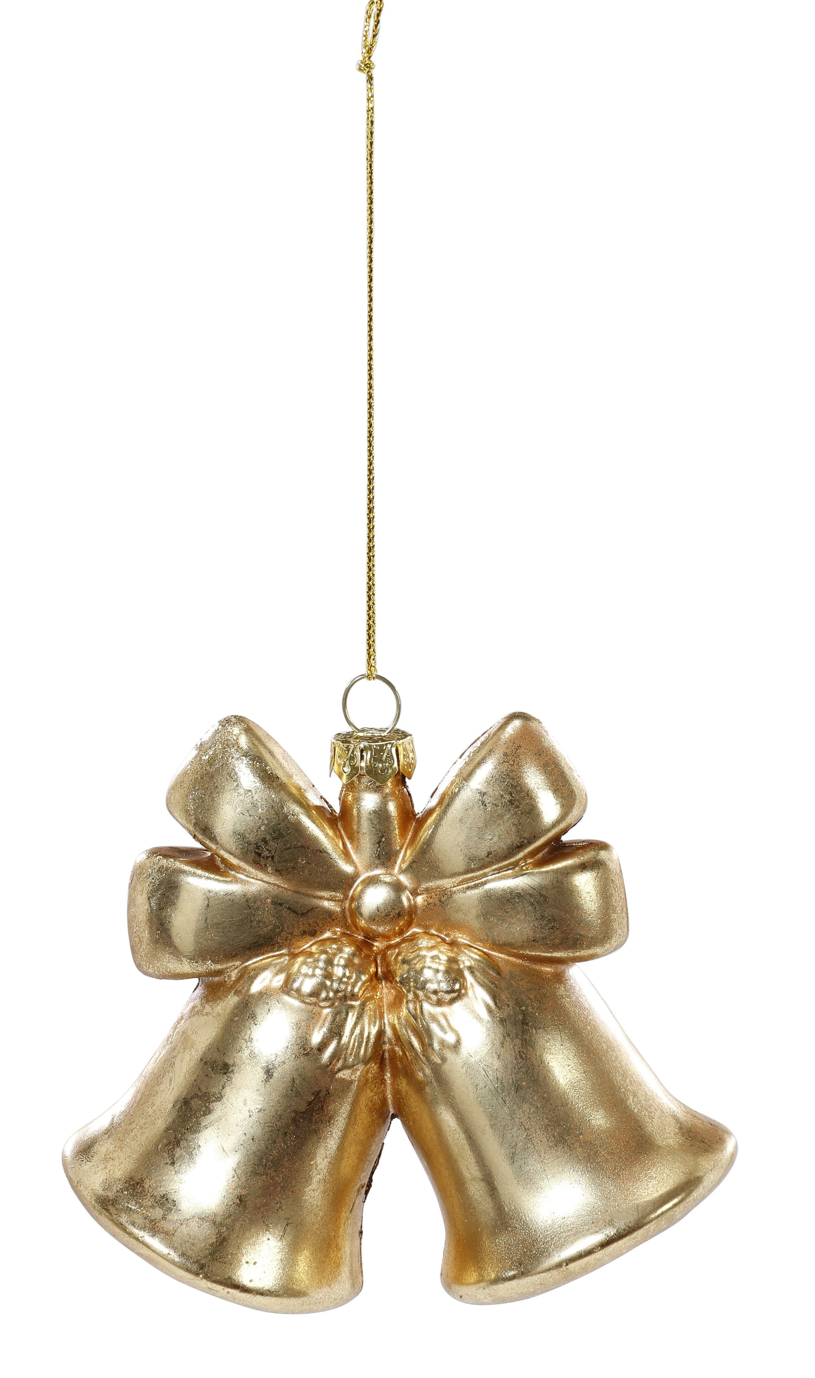 MAGIC by Inge Christbaumschmuck, Christbaumschmuck Glocken Kunststoff 10cm Antik gold