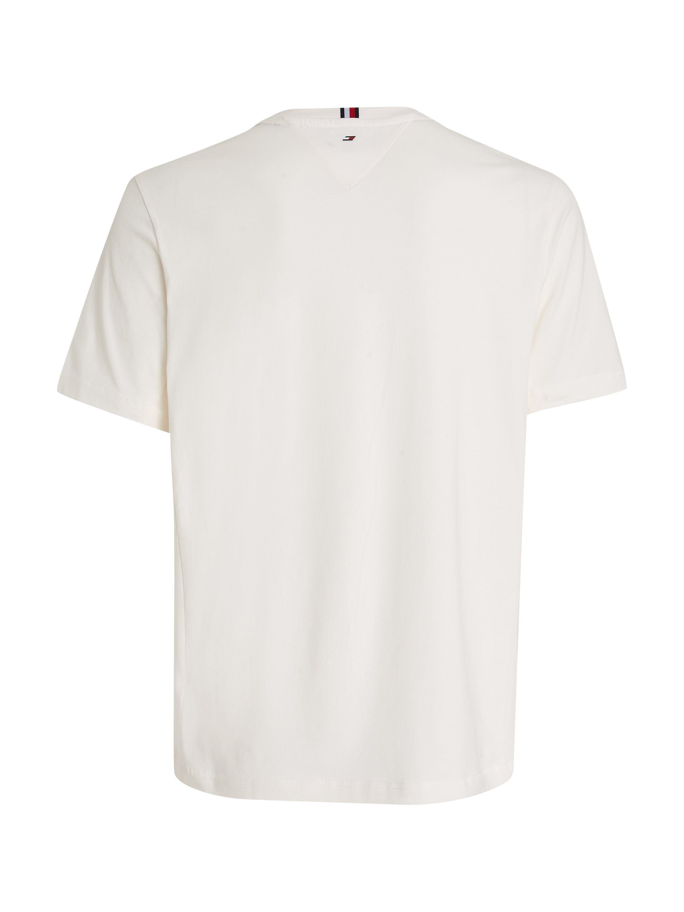 der ESSENTIAL Hilfiger auf Logodruck LOGO Hilfiger Tommy Ancient White Tommy TEE Sport Brust BIG T-Shirt mit