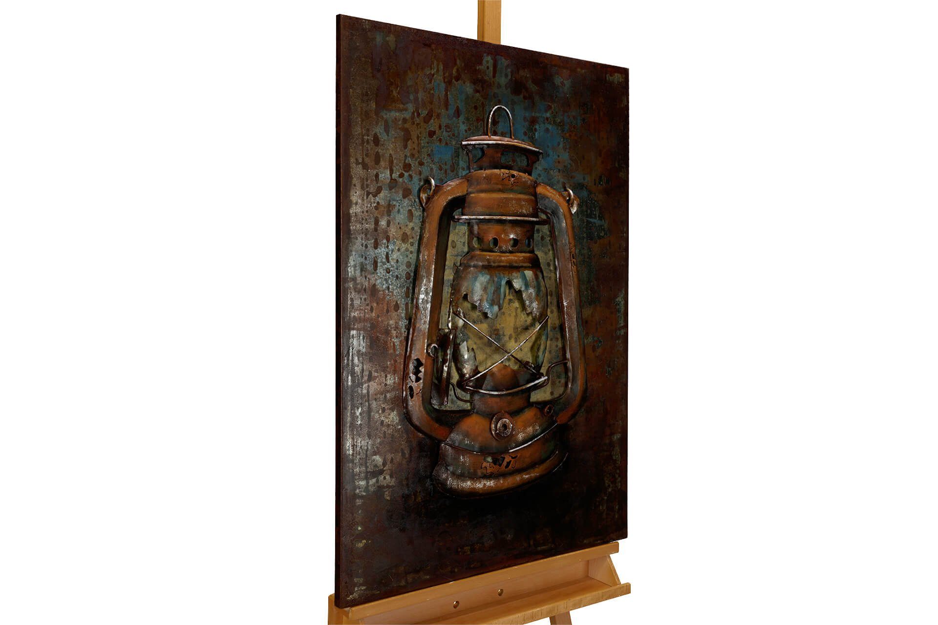 KUNSTLOFT Metallbild Back to the Old Days 60x90 cm, handgefertiges Wandrelief 3D
