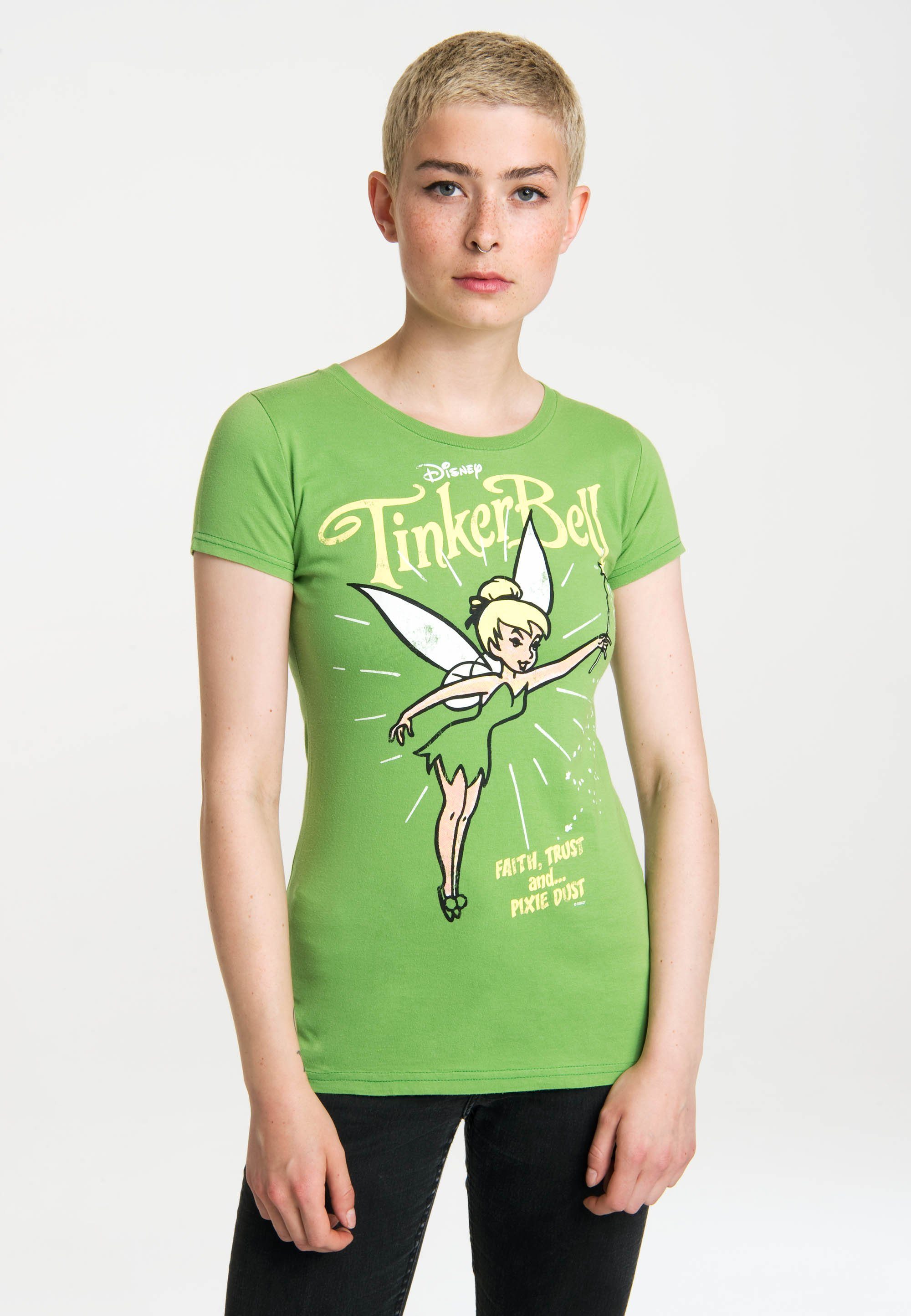 Damen Shirts LOGOSHIRT T-Shirt Tinkerbell Pixie Dust mit schönem Disneymotiv