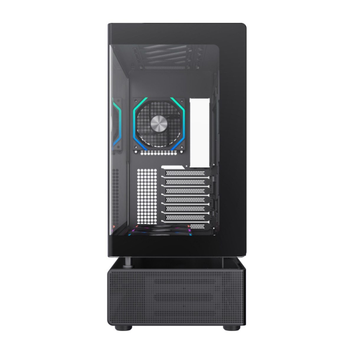 GAMEMAX Gaming-Gehäuse N80 BK, Midi Tower, 1x USB 3.0, 1x USB-C Gen2, 1x Combo Audio, 400W 80+ Bronze Netzteil vorinstalliert