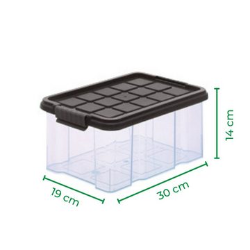 Novatool Aufbewahrungsbox - (1 St), Aufbewahrungsbox mit Deckel 1x45 L + 2x 15L + 2x 5L + 2x 2L