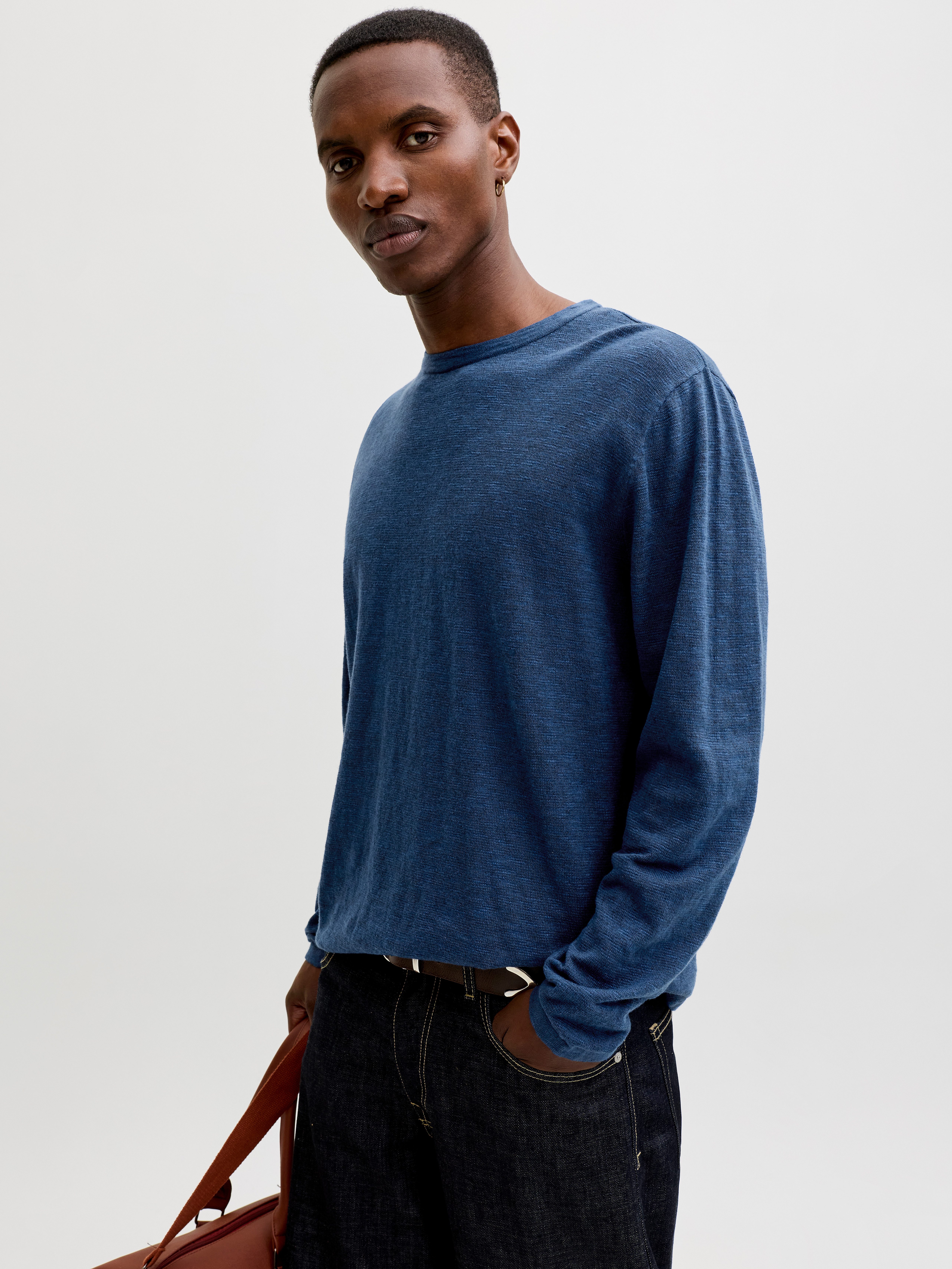 Jack & Jones Rundhalspullover JJESUMMER KNIT CREW NECK SN mit Rundhalsausschnitt