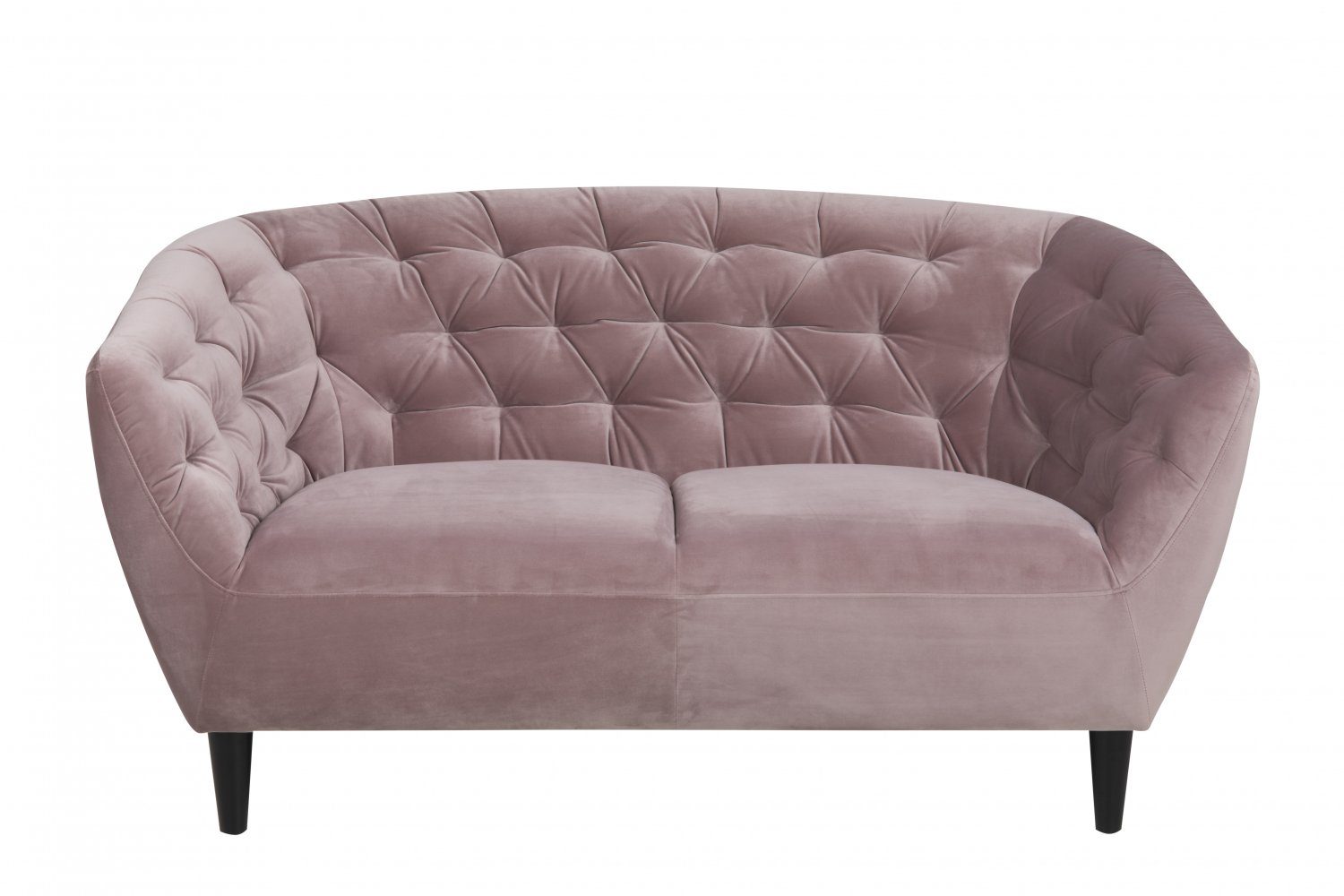 ebuy24 Sofa schwarzen 1 Beinen., mit rosa Rian Teile Personen 2 Sofa
