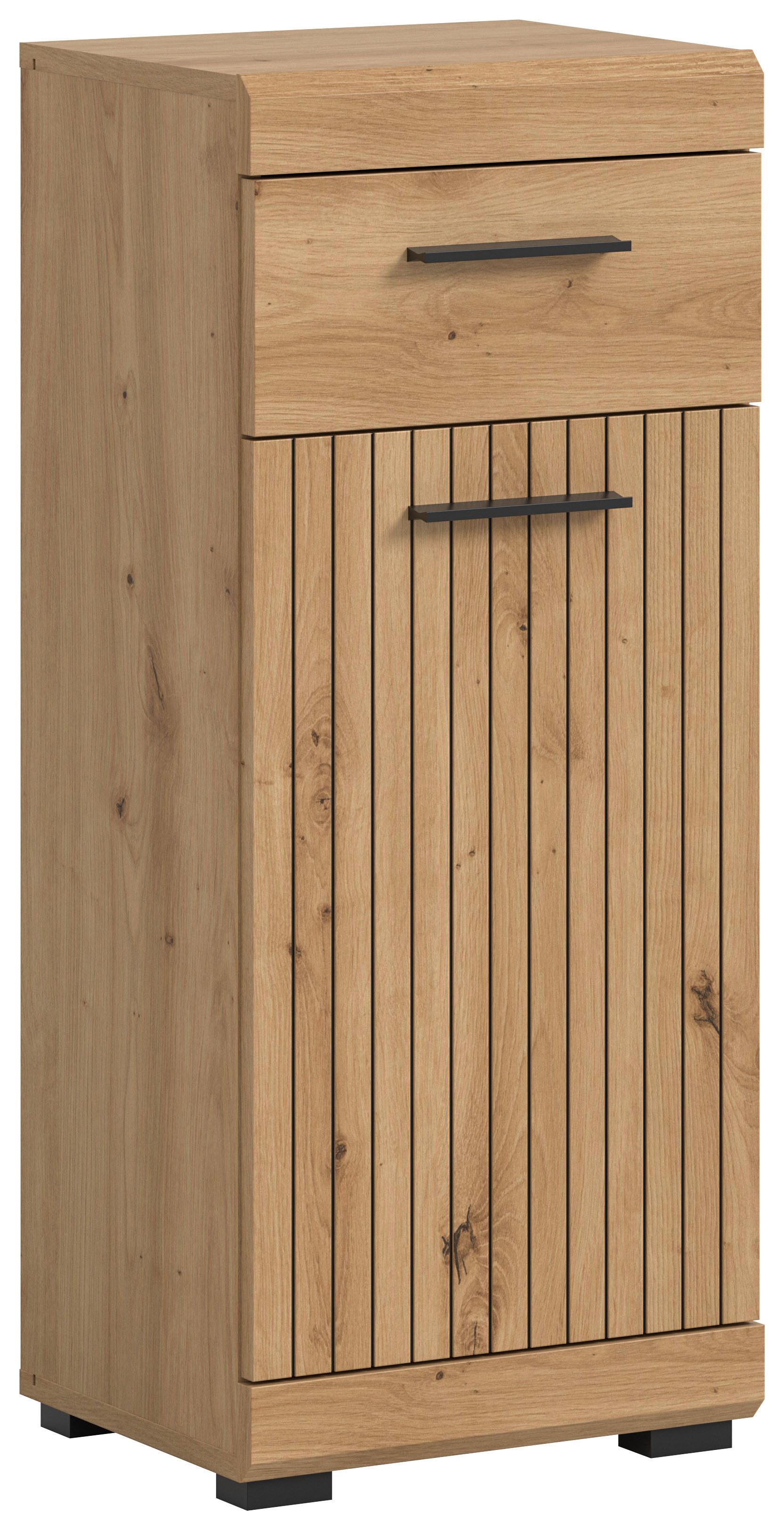 welltime Unterschrank SIENA, Breite 37cm, 1 Tür, 1 Schubkasten, 2 Fächer, MDF-Front (1-St., TOPSELLER) in verschiedenen Farben erhältlich, Badmöbel, Badschrank, Kommode, Bad