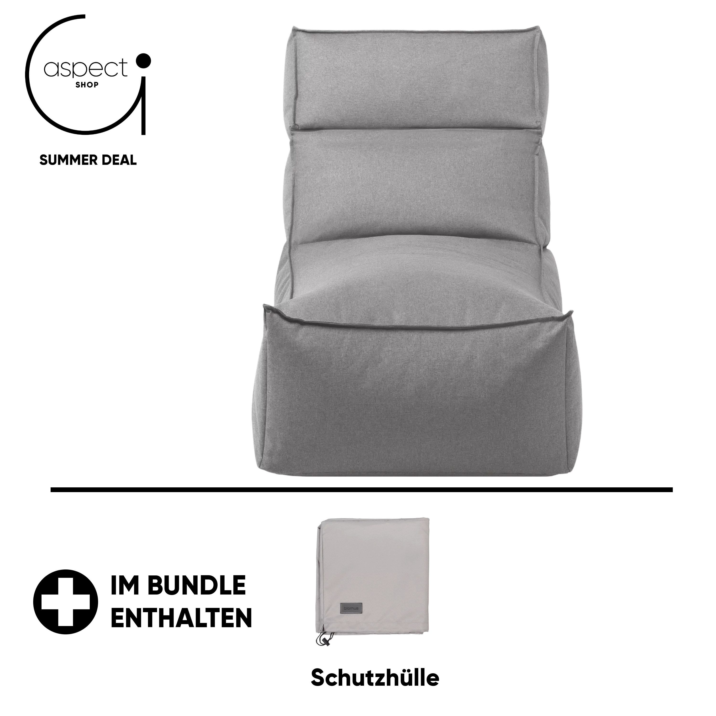 blomus Loungesofa Blomus Outdoor-Lounger STAY inkl. GRATIS Schutzhülle Stone 60 x 120 cm