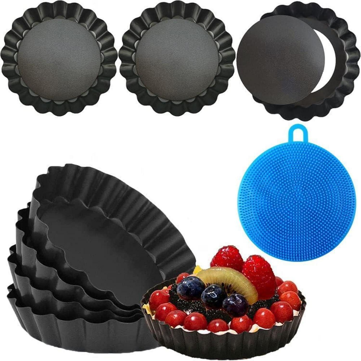 LuxusKollektion Tarteform Tartelette Förmchen Hebeboden 10cm 8 Mini Quiche 10cm×8
