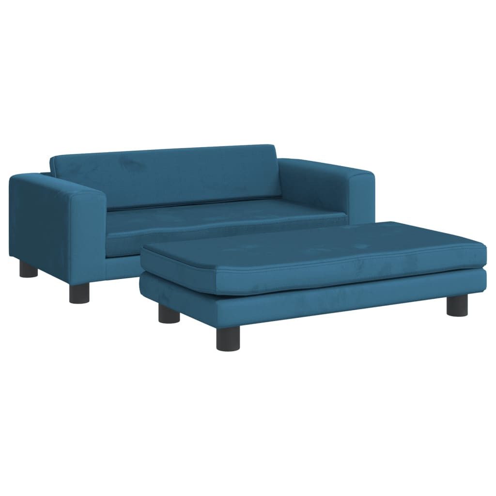 vidaXL Tierbett, Hundebett mit Verlängerung Blau 100x50x30 cm Samt