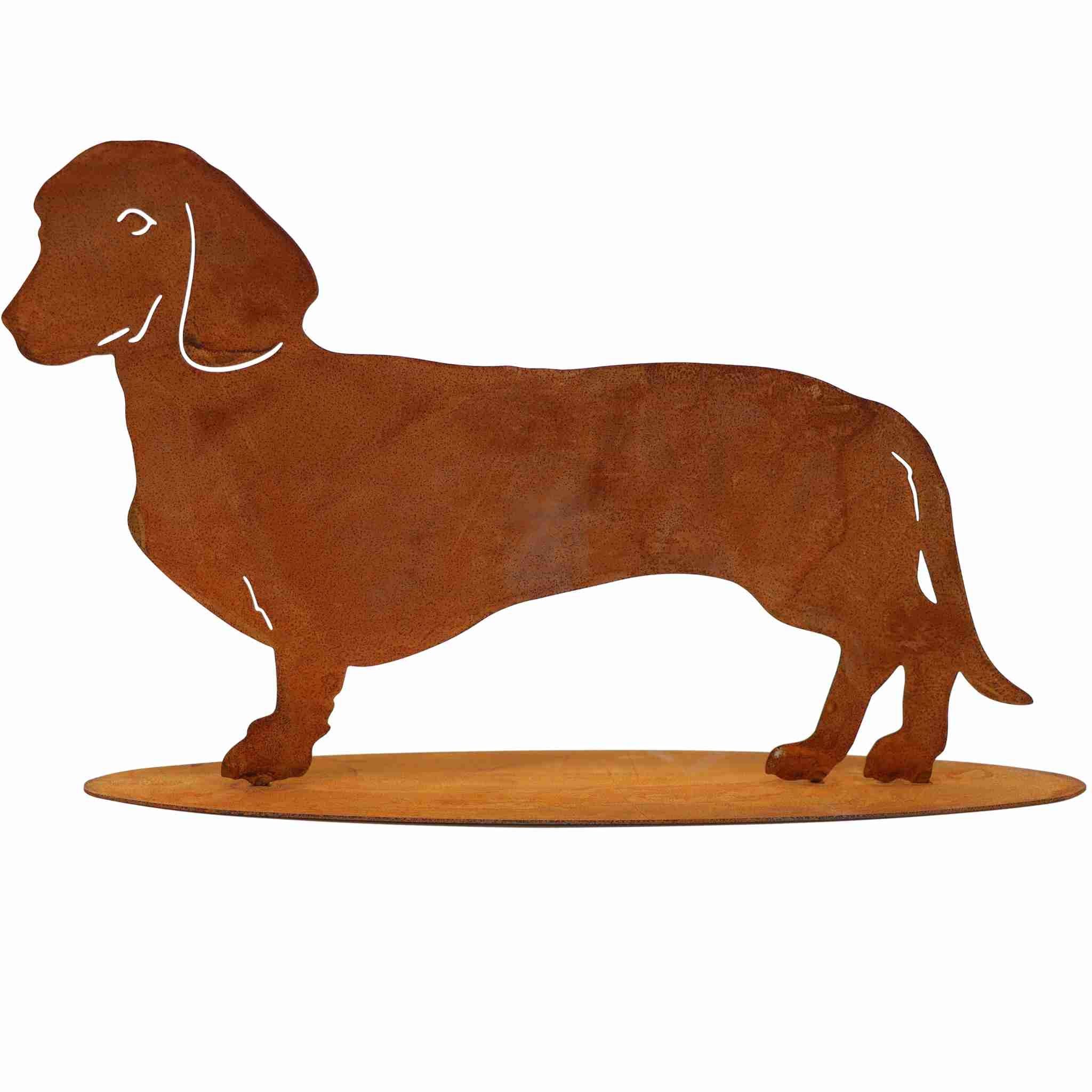 Rostikal Gartenfigur Dackel Deko Hundefigur Gartendeko günstig online kaufen