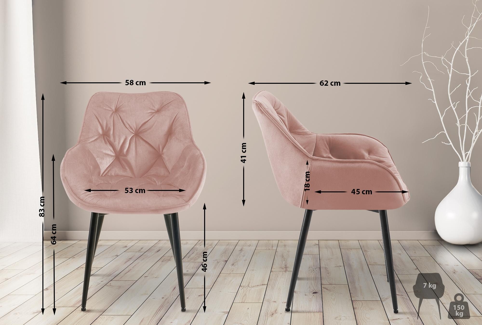 CLP Esszimmerstuhl Tanna Samt (2er Set), günstig online kaufen