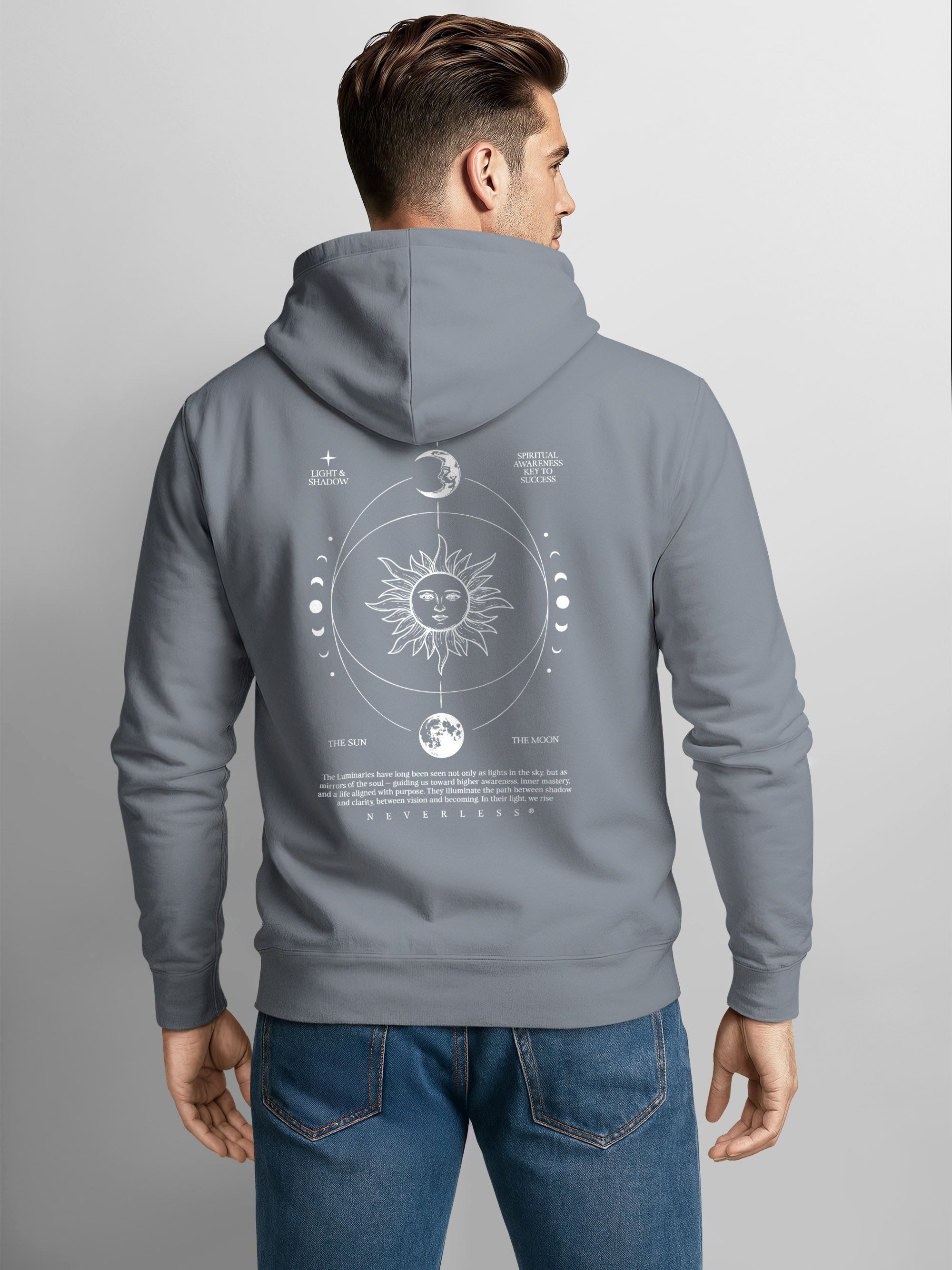 Neverless Hoodie Herren Hoodie Backprint Sun & Moon, Kapuzensweatshirt mit günstig online kaufen