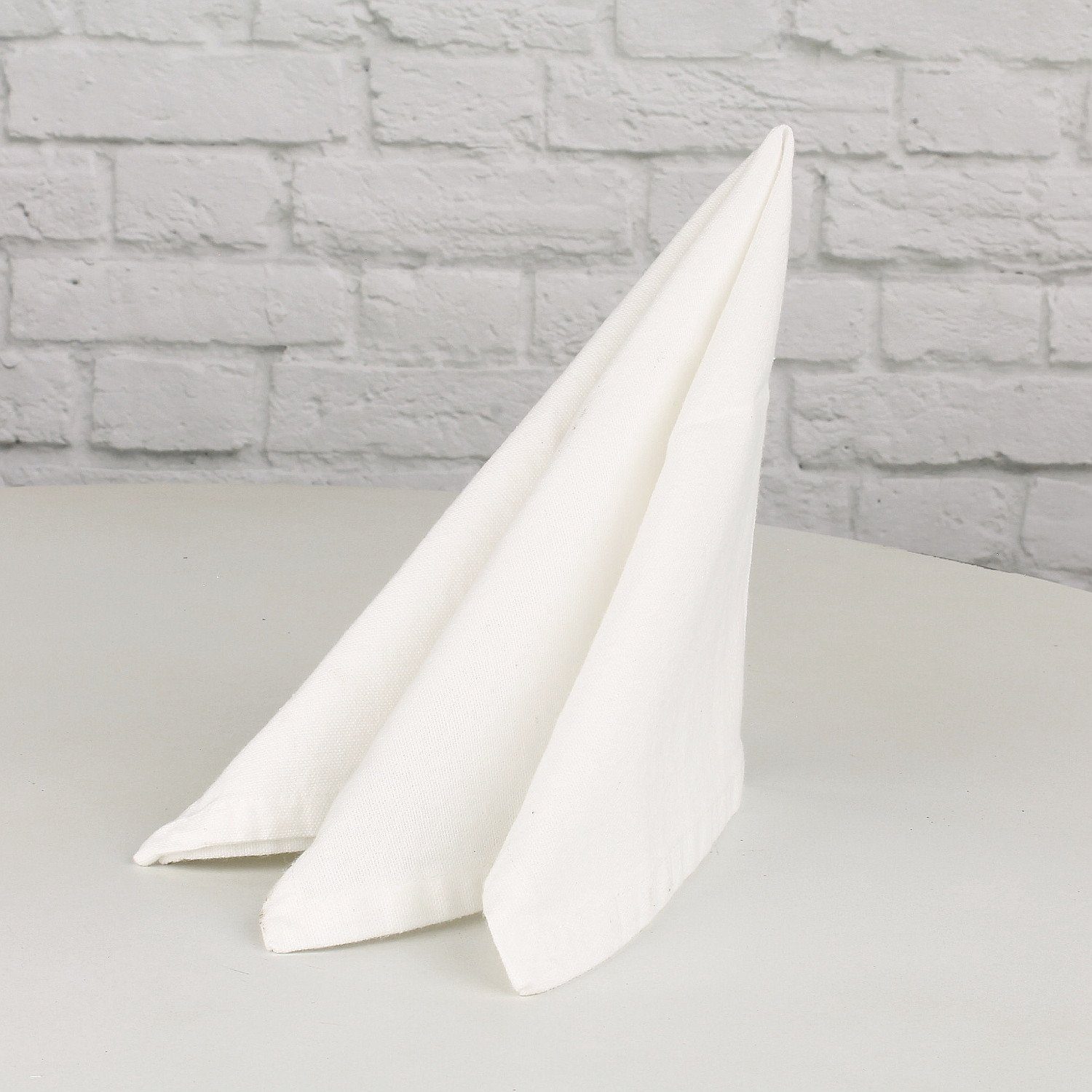 Macosa Home Stoffserviette Antik-Weiß 2er Set 40 x 40 cm 100% Baumwolle waschbar, (2 St), Tischwäsche Tisch-Dekoration Mundservietten