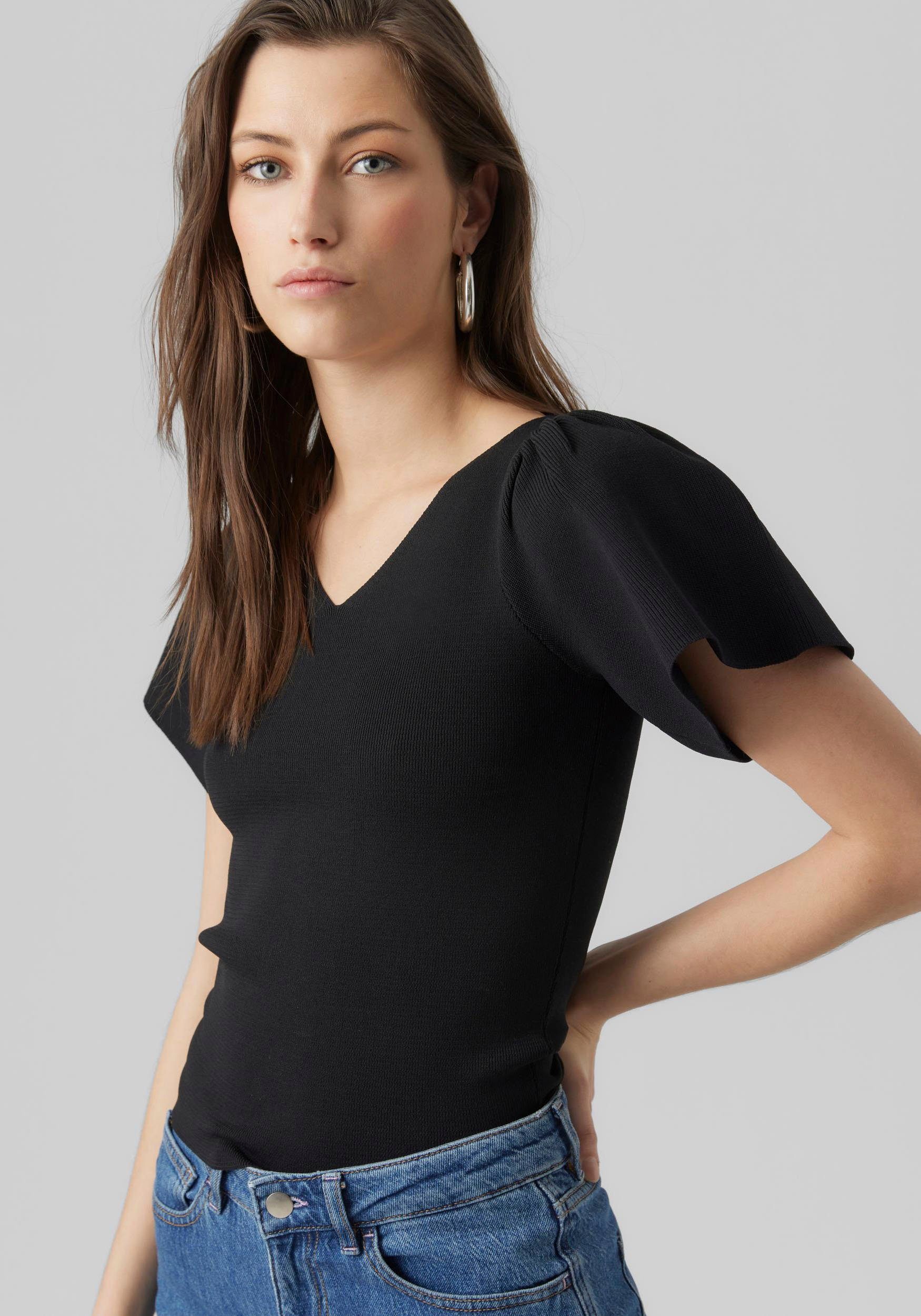 Vero Moda Strickpullover VMGINNY SS V-NECK günstig online kaufen