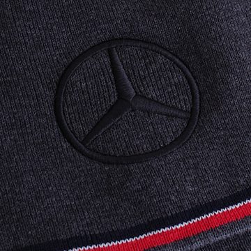 Mercedes Benz Strickmütze AMG Petronas Fan Mütze Beanie Logo auf der Vorderseite und farbigen Streifen an der Kante