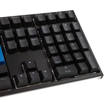 Ducky ONE 2 Backlit PBT Gaming-Tastatur (Cherry MX Nature White Switches, PBT Double Shot Tastenkappen, deutsches Layout, QWERTZ, kabelgebunden, RGB Beleuchtung, Schwarz)