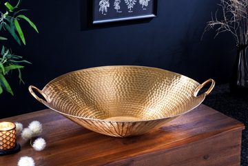 riess-ambiente Dekoschale ORIENT 55cm gold (Einzelartikel, 1 St), Wohnzimmer · Obst · Schlüssel · Hammerschlag · Handarbeit · Boho