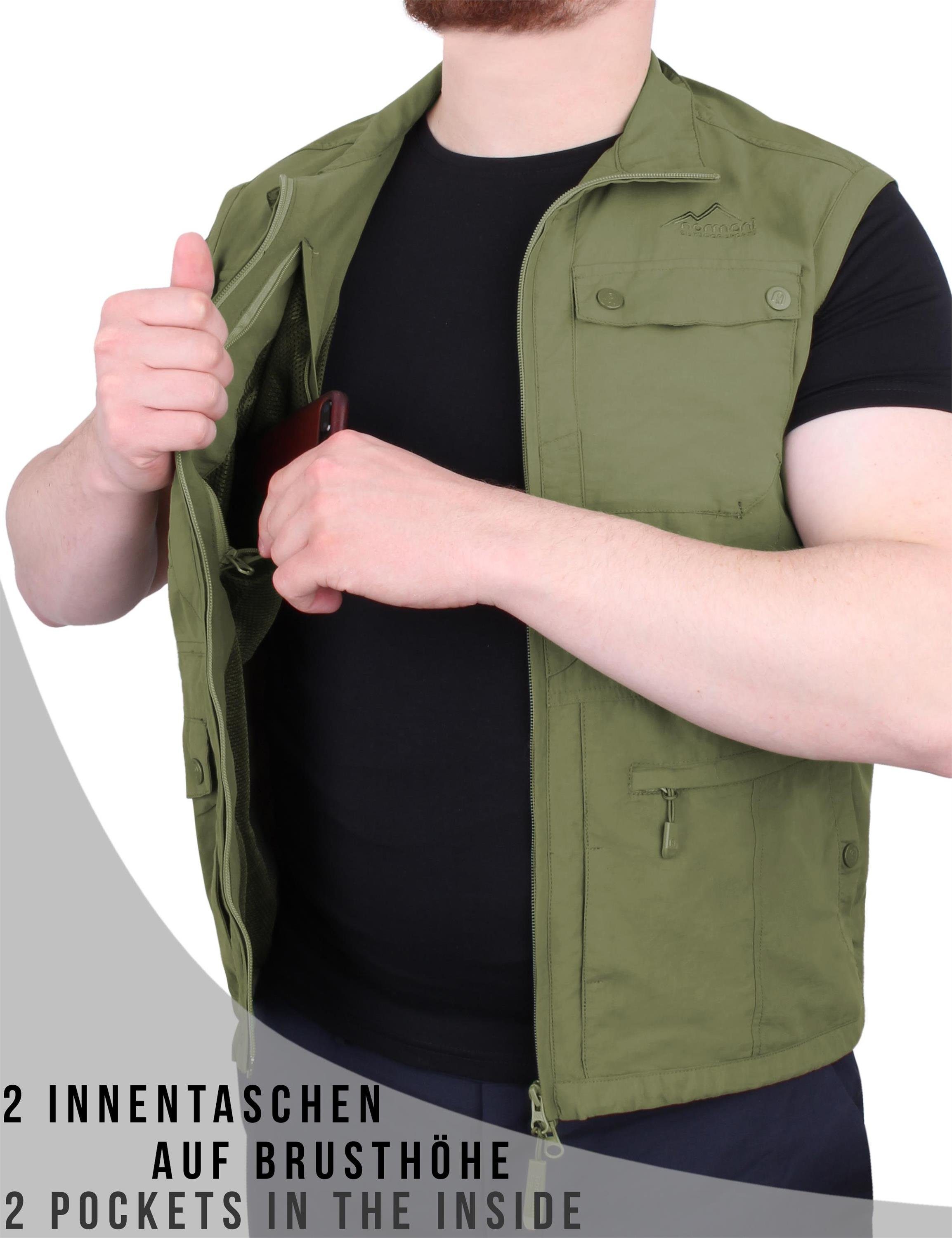 normani Funktionsweste Herren Outdoor Weste Kudu Reise Sommerweste Wanderweste Freizeitweste Sonnenschutzfaktor UPF 50+