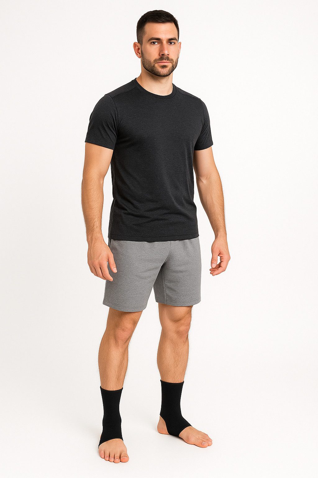 BAY-Sports Fußstütze Darkline Fußbandagen Knöchelbandagen Sprunggelenkbandage Fußgelenk, zuverlässigen Schutz Stabilität für den Fuß atmungsaktivem Material